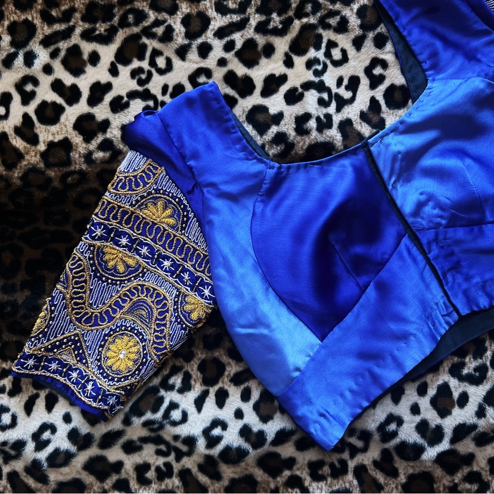 Vintage embroidered and beaded crop top
